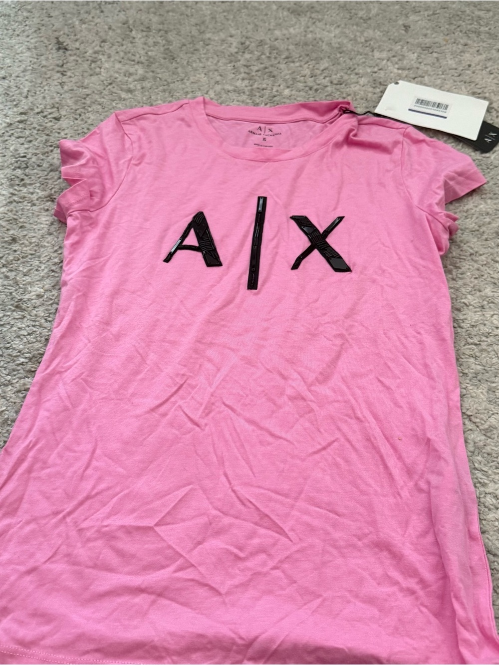 Armani Exchange Hot Pink Crewneck Tee